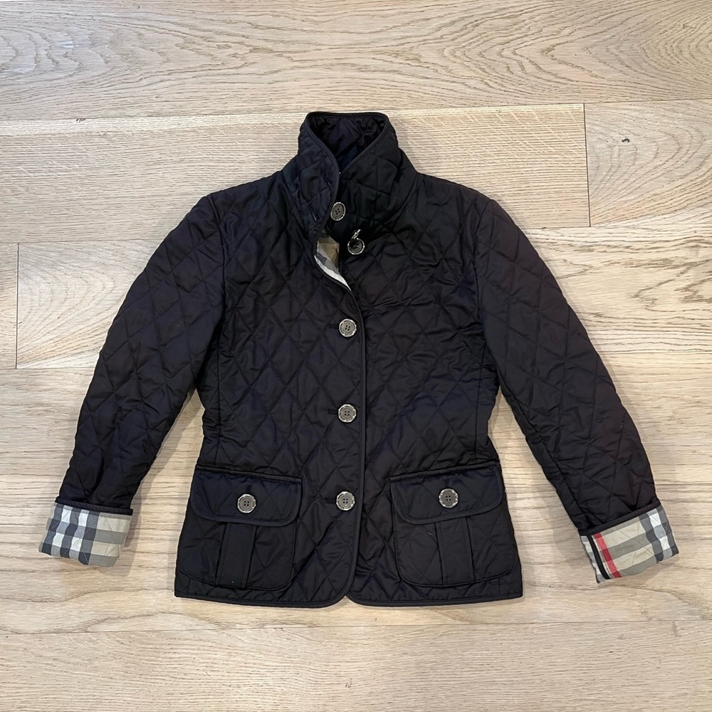 Burberry Classic Plaid Black Quilted Spring Jacket